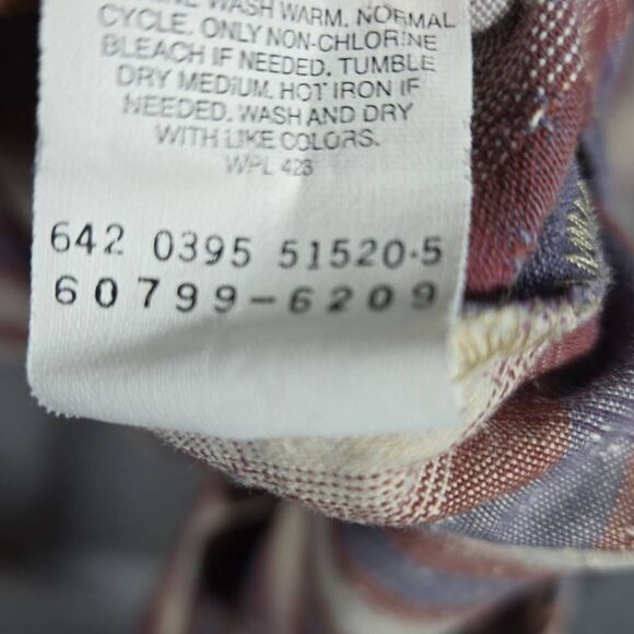 Rare Vintage LEVI’S SilverTab Elements Checkered Plaid Wax Thick Button Shirt 90 - Picture 13 of 14